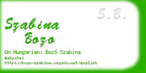 szabina bozo business card